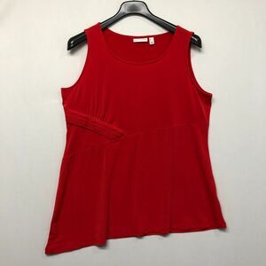 Susan Graver Women Sleeveless Asymmetric Hem Top Shirt Blouse Size Large M186 22
